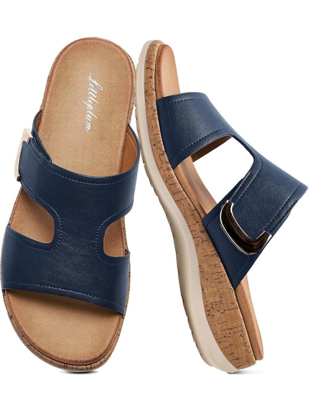 Women's Royal Blue Fashion Support Slides Flip Flop Comfortable Flat Sandals